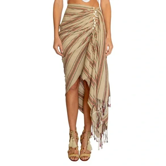 NWT Just Bee Queen Tulum Ruched High-Low Skirt - Size XS - Picture 1 of 16